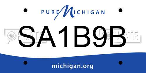 SA1B9B Michigan License Plate