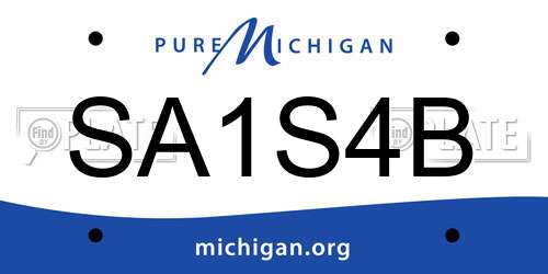 SA1S4B Michigan License Plate