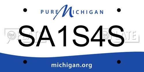 SA1S4S Michigan License Plate