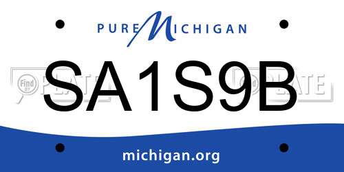 SA1S9B Michigan License Plate