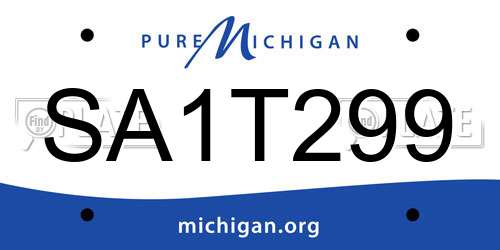 SA1T299 Michigan License Plate