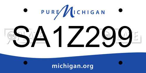 SA1Z299 Michigan License Plate