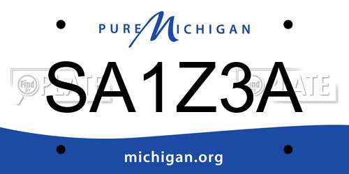 SA1Z3A Michigan License Plate