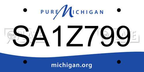 SA1Z799 Michigan License Plate