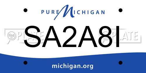 SA2A8I Michigan License Plate