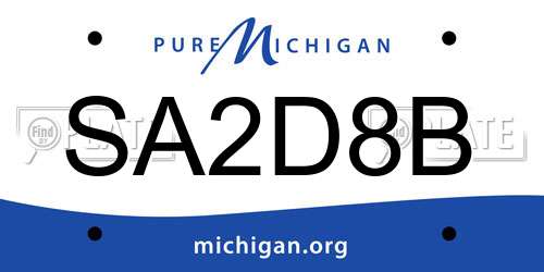 SA2D8B Michigan License Plate