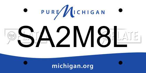 SA2M8L Michigan License Plate