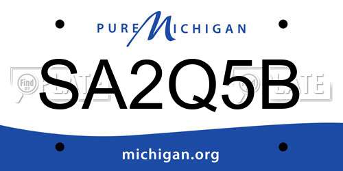 SA2Q5B Michigan License Plate