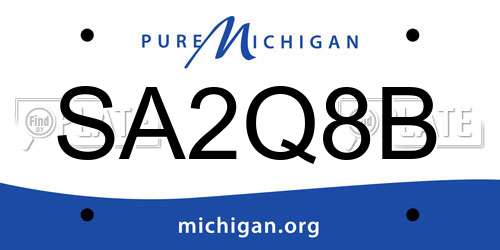 SA2Q8B Michigan License Plate