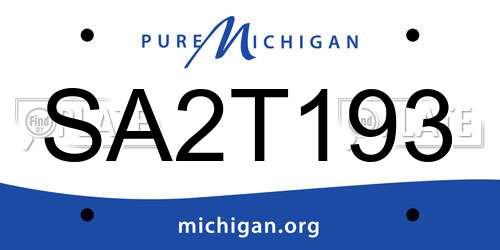 SA2T193 Michigan License Plate