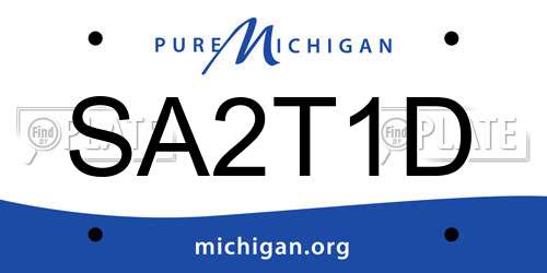 SA2T1D Michigan License Plate