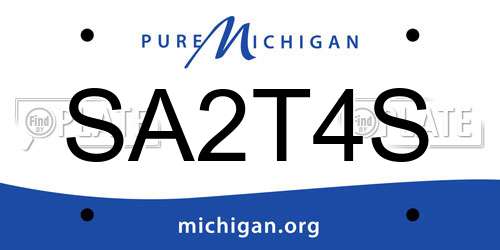 SA2T4S Michigan License Plate