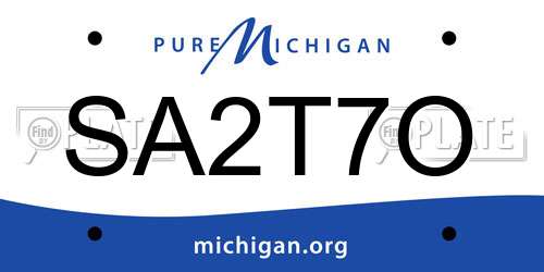 SA2T7O Michigan License Plate
