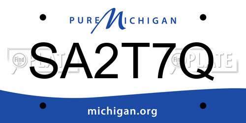 SA2T7Q Michigan License Plate