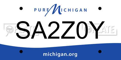 SA2Z0Y Michigan License Plate