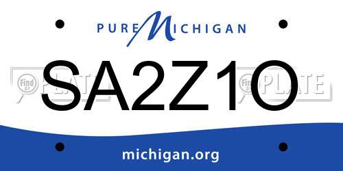 SA2Z1O Michigan License Plate
