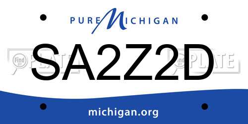 SA2Z2D Michigan License Plate