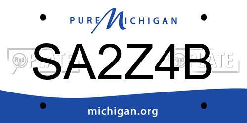 SA2Z4B Michigan License Plate