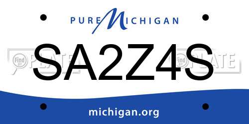 SA2Z4S Michigan License Plate