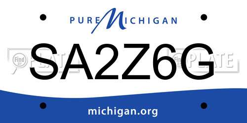 SA2Z6G Michigan License Plate