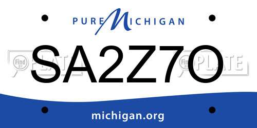 SA2Z7O Michigan License Plate