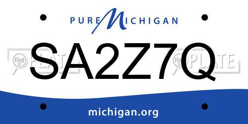 SA2Z7Q Michigan License Plate