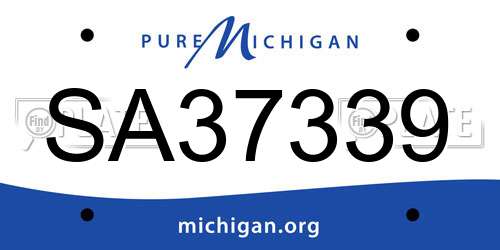 SA37339 Michigan License Plate