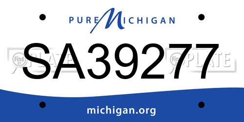 SA39277 Michigan License Plate