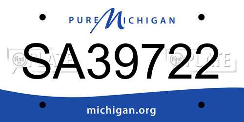 SA39722 Michigan License Plate