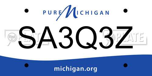 SA3Q3Z Michigan License Plate
