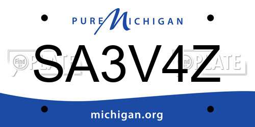 SA3V4Z Michigan License Plate