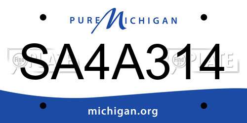 SA4A314 Michigan License Plate