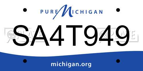SA4T949 Michigan License Plate