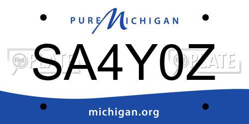 SA4Y0Z Michigan License Plate