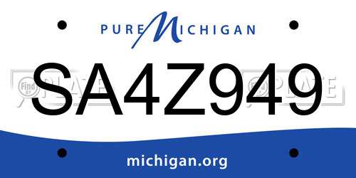 SA4Z949 Michigan License Plate