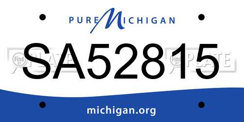 SA52815 Michigan License Plate