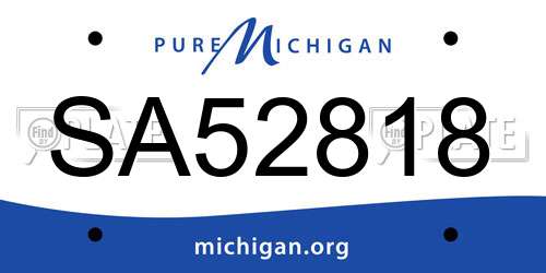 SA52818 Michigan License Plate