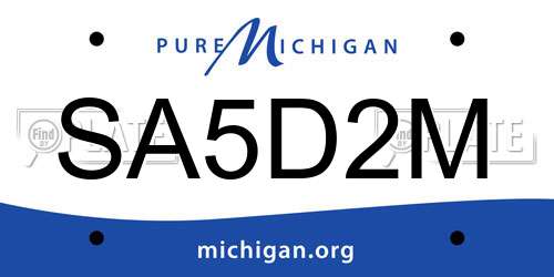 SA5D2M Michigan License Plate