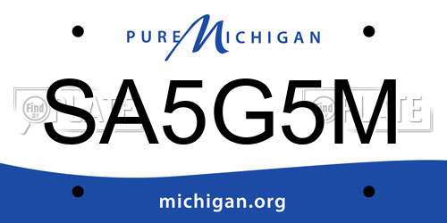 SA5G5M Michigan License Plate