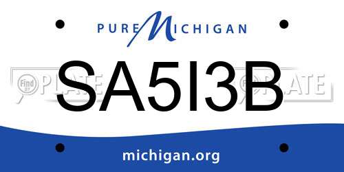 SA5I3B Michigan License Plate