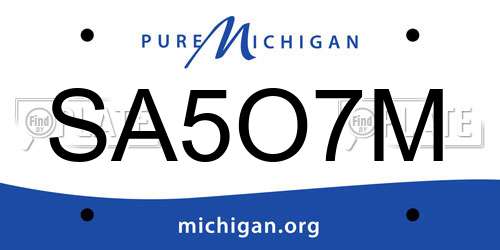 SA5O7M Michigan License Plate