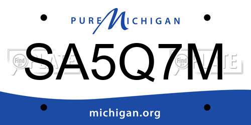 SA5Q7M Michigan License Plate