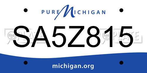 SA5Z815 Michigan License Plate
