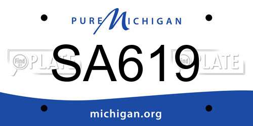 SA619 Michigan License Plate