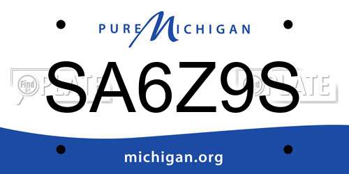 SA6Z9S Michigan License Plate