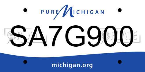 SA7G900 Michigan License Plate