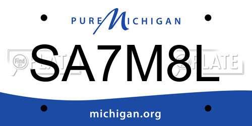 SA7M8L Michigan License Plate