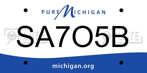 SA7O5B Michigan License Plate