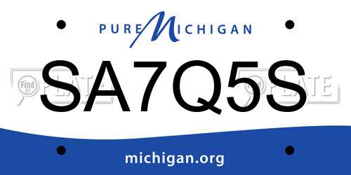 SA7Q5S Michigan License Plate
