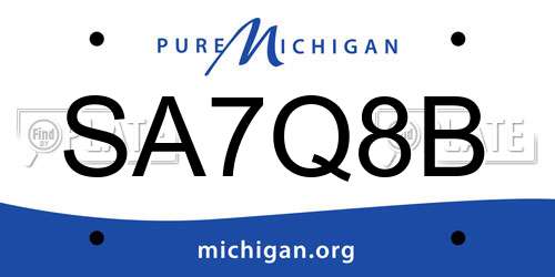 SA7Q8B Michigan License Plate